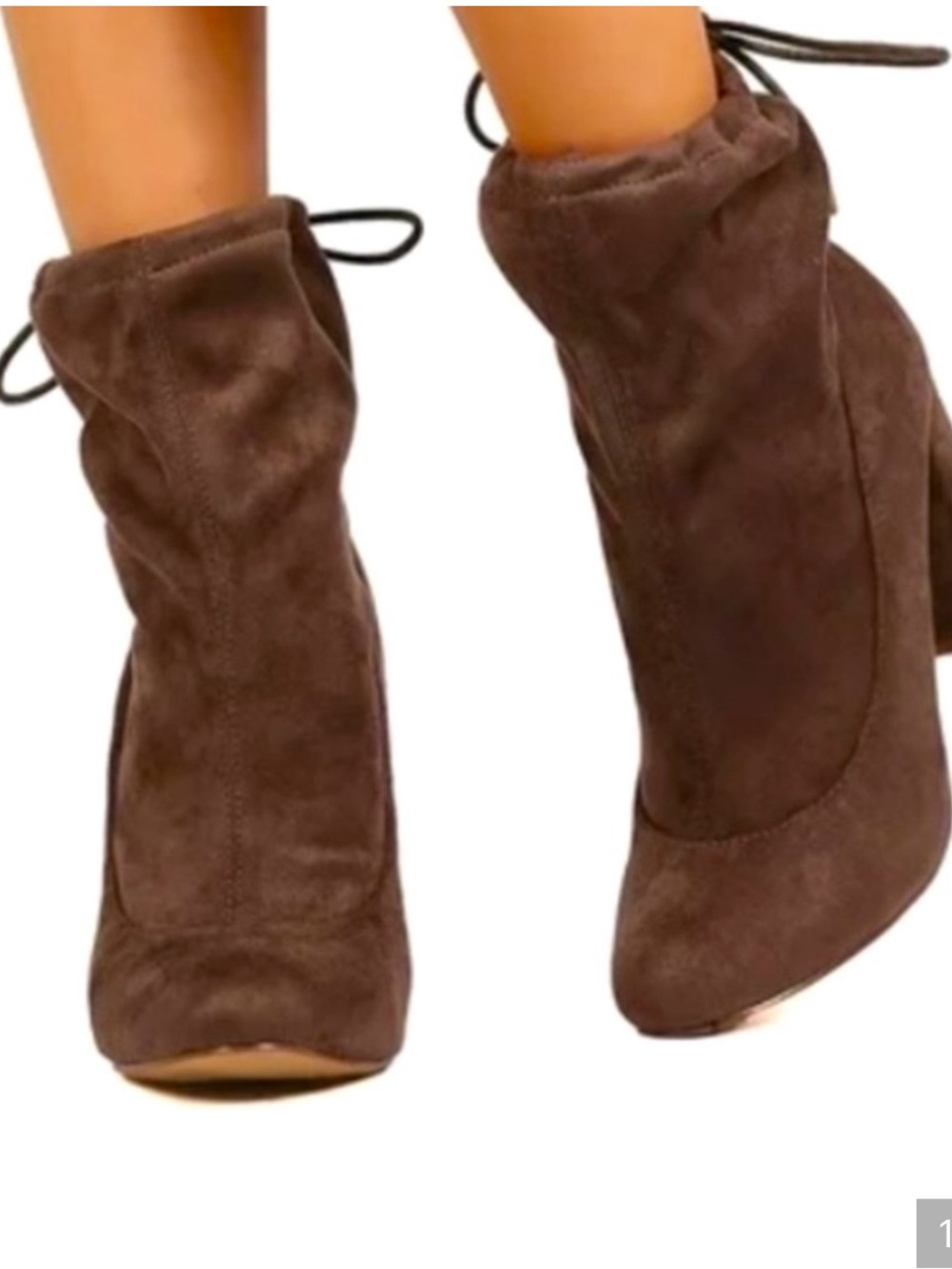 Forever 21 Brown Suede Ankle Booties with Blocke Heel